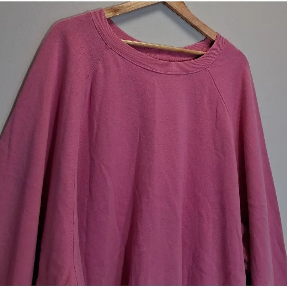 Old Navy womens 2xl Tall Pullover Sweatshirt pink boat neck longsleeve - Picture 3 of 9